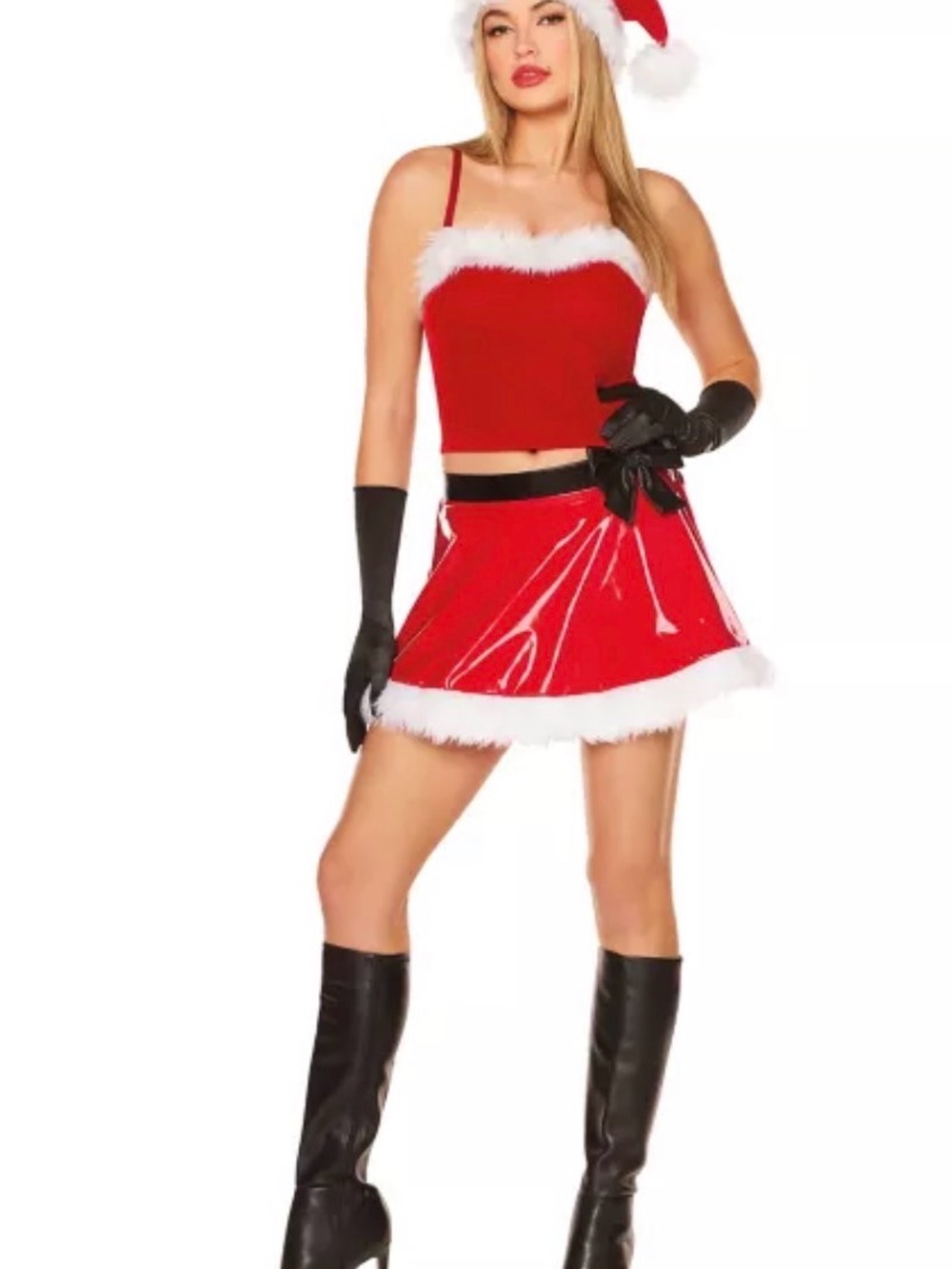 Mean Girls Santa Faux-Fur Trim costume — Festive Women's sz L.